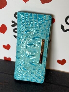 Brahmin Ady Wallet Tropic Blue HTF Great Eye placement!! NWT FIRM